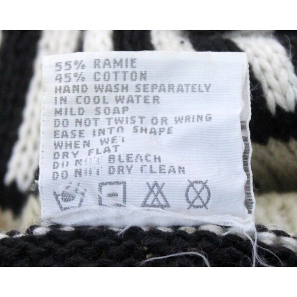 VG 90s D.D. Sloane Sweater Cardigan sz S Black White Fashion Warm Hand Knit - Picture 10 of 10